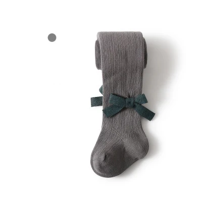 Новые милые леггинсы с бантом для малышей, хлопковые однотонные карамельных цветов для девочек, колготки D455