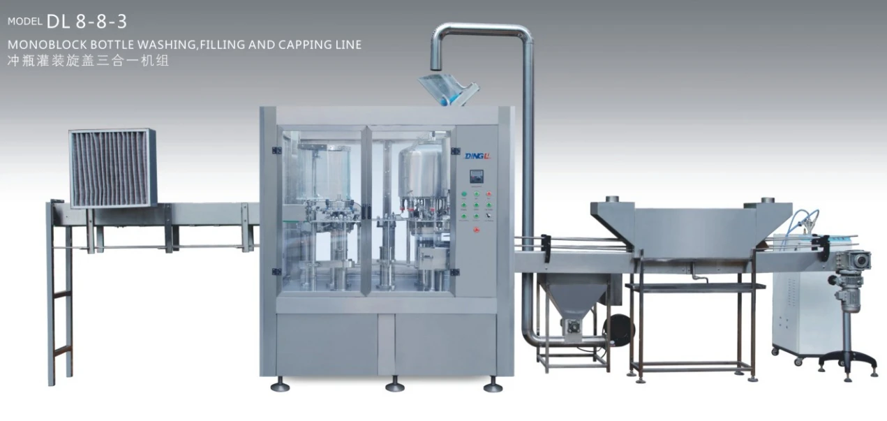 Dingli Automatic DL8-8-3 Monoblock Washing Filling Capping Three in One Line