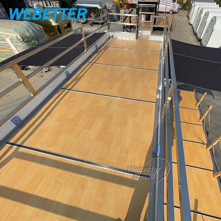WEBETTER Customized 2 Story Mobile Snack Bar Truck Double Decker Food Trailers Fully Equipped US Standards