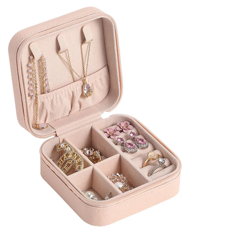 Mini Jewelry Box small pu Necklace Earrings Stud Ring Jewelry box Portable jewelry box