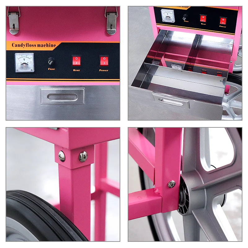 ETL規格適合 商用綿菓子製造機 カート付き 自動綿菓子メーカー