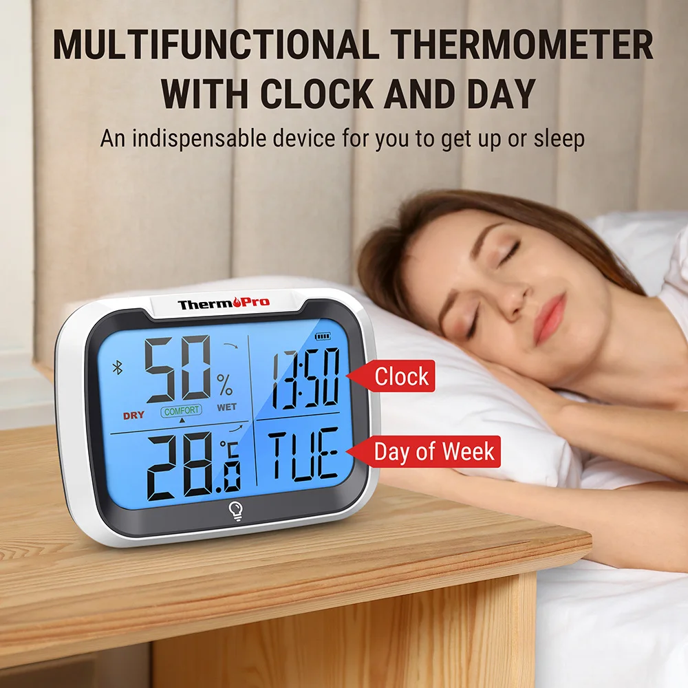 ThermoPro TP393B Smart Wireless Digital Warehouse Thermometer Hygrometer With Alert