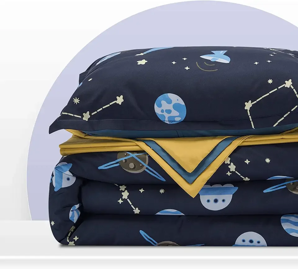 Simple Style Fancy Galaxy Printing Comforter Set Bedding 7PCS Children Beddings Comforter Duvet Cover