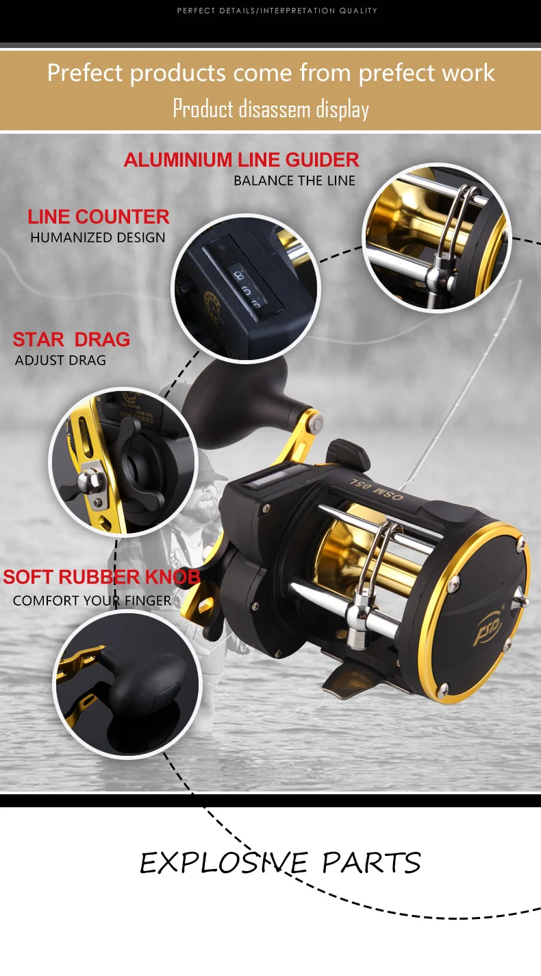 Lizard Fishing Power Line Counter Trolling Fishing Reels OSM05L