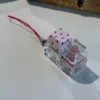 Pink polka dot transparent cat head two-button