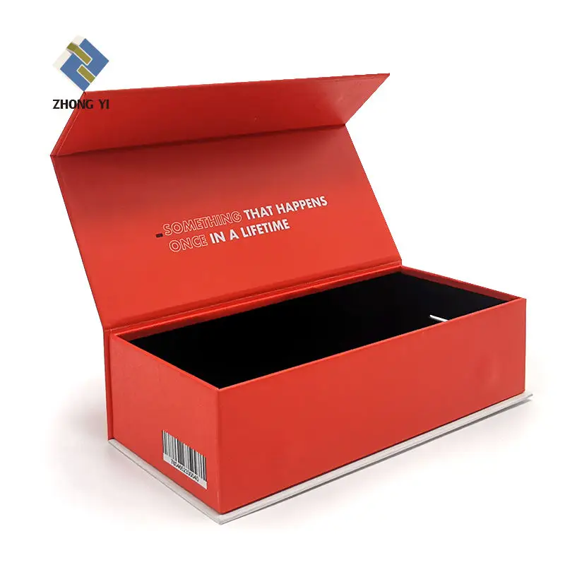 2025 High Quality Book Shape Folding Tape Packing Box Recycled Handle with Flip Magnetic Strong Embossing for Camera Packaging details
