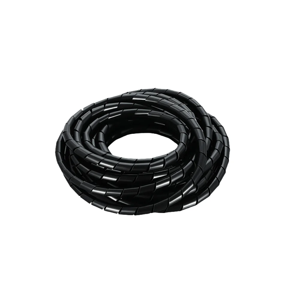 Spiral Wire Wrapping Cable Protection PE Cable Sleeves 6mm Diameter Spiral Wrapping Bands Black White Nylon Material