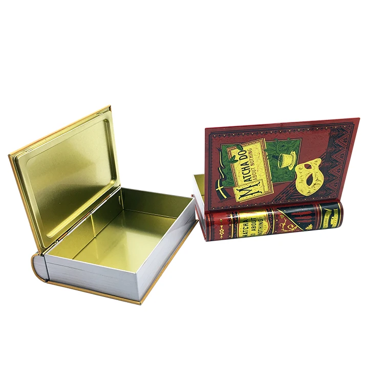 Wholesale Customized Decorative Book Shape Container Metal Tin Can Gift Package Box for Kids