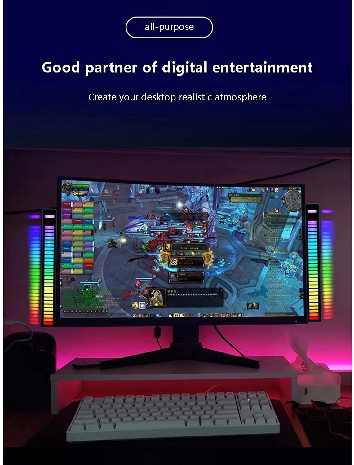 Creative Colorful Smart RGB Symphony Voice Activated Pickup Sound Control Music Level Car Rhythm Recognition RGB Audio LED Light