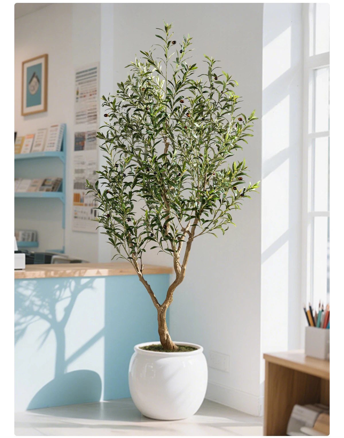 Large 210 cm Anti-Ultraviolet Artificial Olive Tree Bonsai Plant Plastic Outdoor Garden Supplies for Birthday Celebration supplier