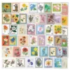 Set de 50 pegatinas de correo con diseño de flores de menta.