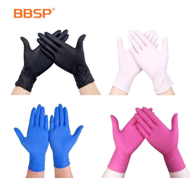 Blue Guantes Cheap Nitrile Gloves Manufacturers Green Nitrile Gloves