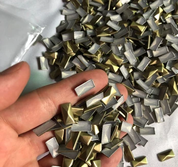 Bulk Wholesale Metal Stud Hotfix Rectangle Studs,6mmx12mm Flat Back Iron On Rectangle