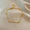 round snake bead chain anklet gold