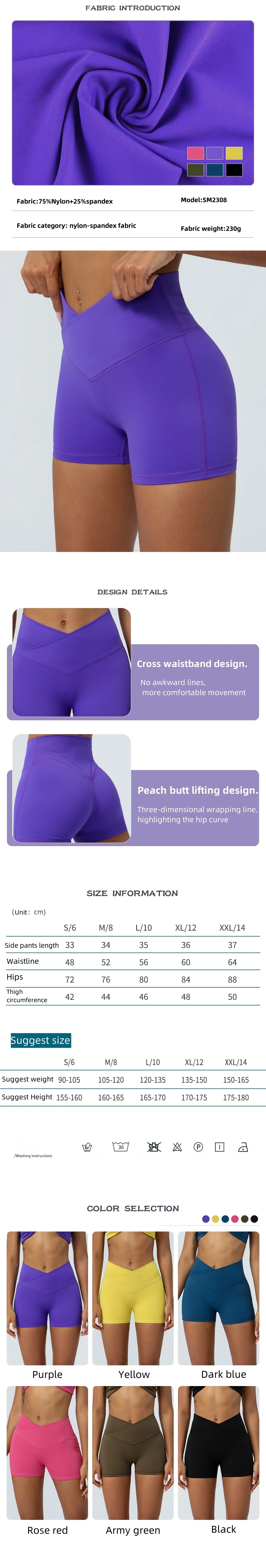 product sportswear womens sexy v shaped high waisted hip lifting fitness yoga pants seamless leggings scrunch gym workout shorts-56