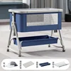 Auvent de matelas en alliage d'aluminium bleu, panier de rangement, table à langer