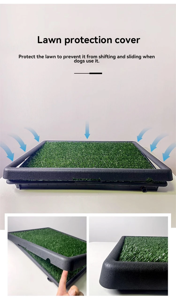 Hot Sale Large Artificial Grass Dog Pet Toilet With Drain Pipe Easy to Clean Potty Tray for Dogs Pet Training Supplies factory