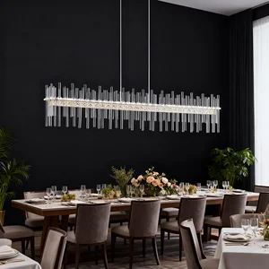 JACKSUN Pendant Lamp Lighting Fixtures Crystal Chandelier Luxury Modern Villa Grand Living Room Dining Room Main Light