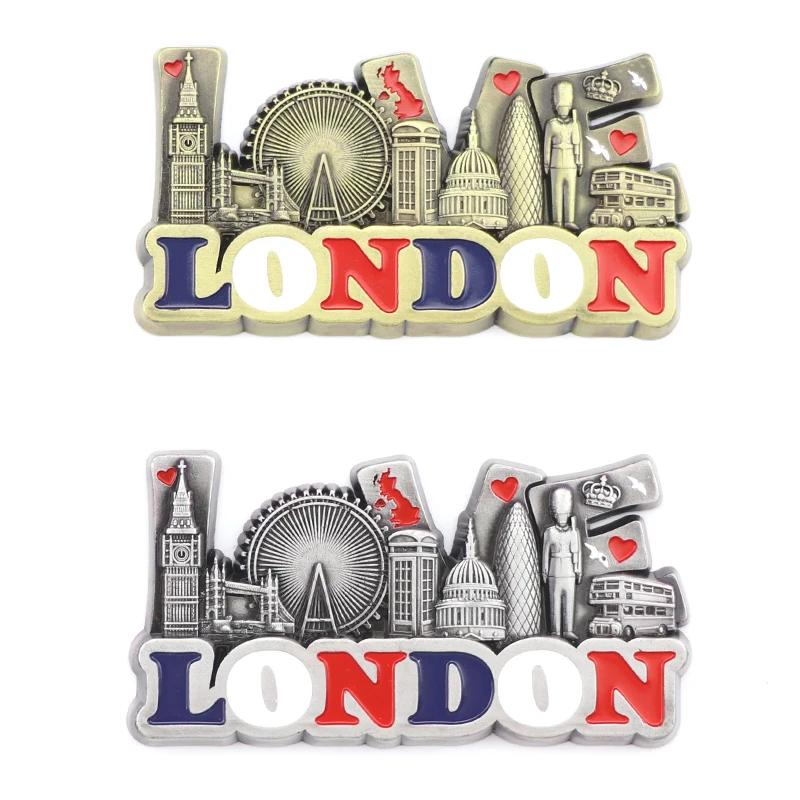 Free Sample Custom Design Zinc Alloy London Tourist Souvenir 3D Metal Fridge Magnet