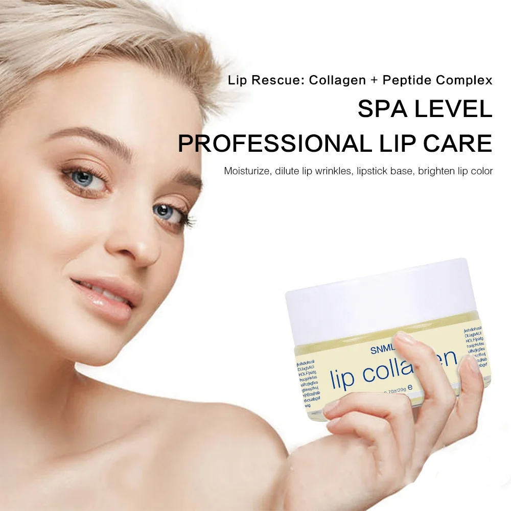 SNMLPM Private Label Vegan Vitamin E Collagen Lip Mask & Scrub Balm Moisturizer Sleeping Mask
