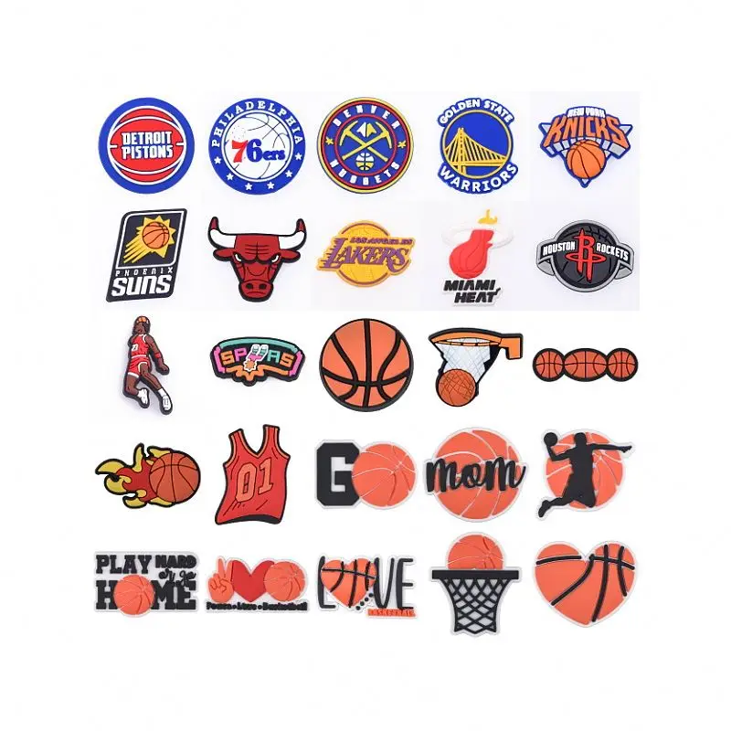 crocs charms 100 pieces lakers nba charms