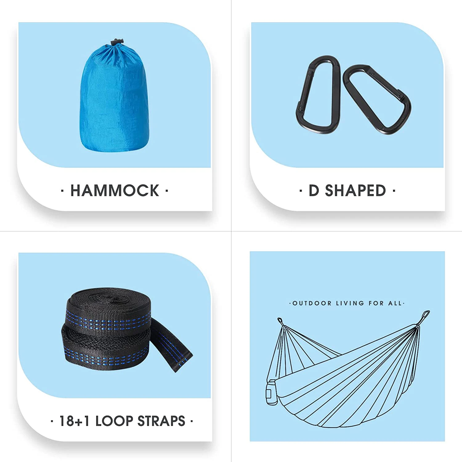 Durable Nylon Hammock Tensile Strength Wear Resistance Hammock Portable