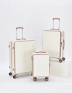3-Piece Suitcase Set with 20 24 28 Inches for Travel Carry-on Luggage Case with Large Capacity Front Open Trolley Suitcase