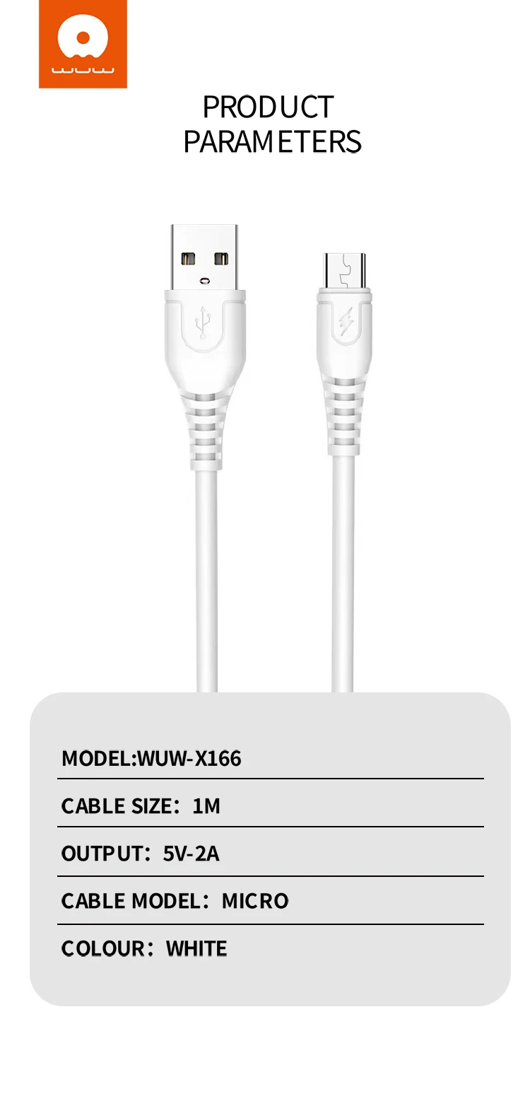2A Power Cord V8 Micro Charger Plastic PVC Fast Data Charging Smartphone USB Cable_voghion.com