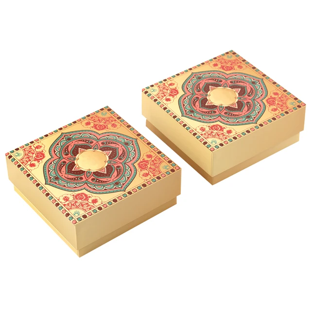 Custom Small Beauty Colour Saffron Carton Cardboard Packaging Gift 2 Piece Box for Products