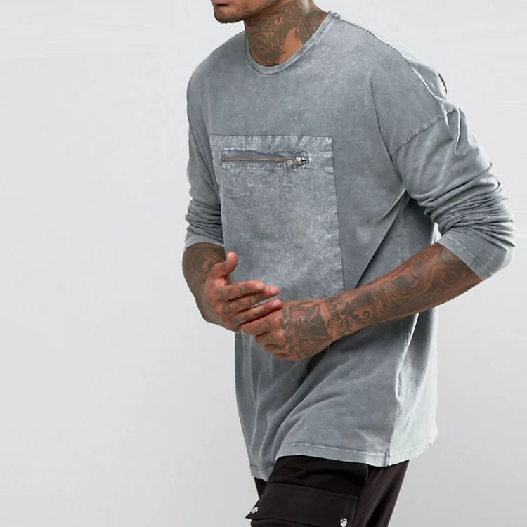Fashion Oversized Acid Wash Men Long 