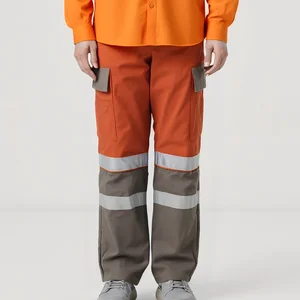 Men Outdoor Workwear Cargo Pants Tear-Resistant  Multi-Pockets Safety Trousers Durable Hiking Work Pants Custom Logo