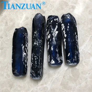Blue color Rough raw material corundum blue color artificial sapphire raw for making loose stone