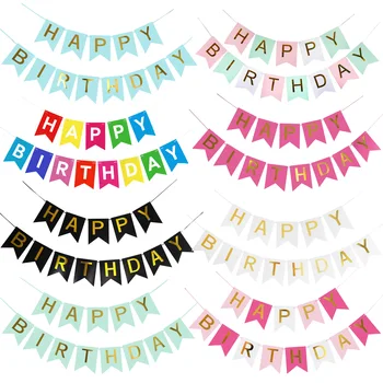 Factory Price Happy Birthday Flat Banners For Party Decorations Anniversary Birthday Banner Party Supplies