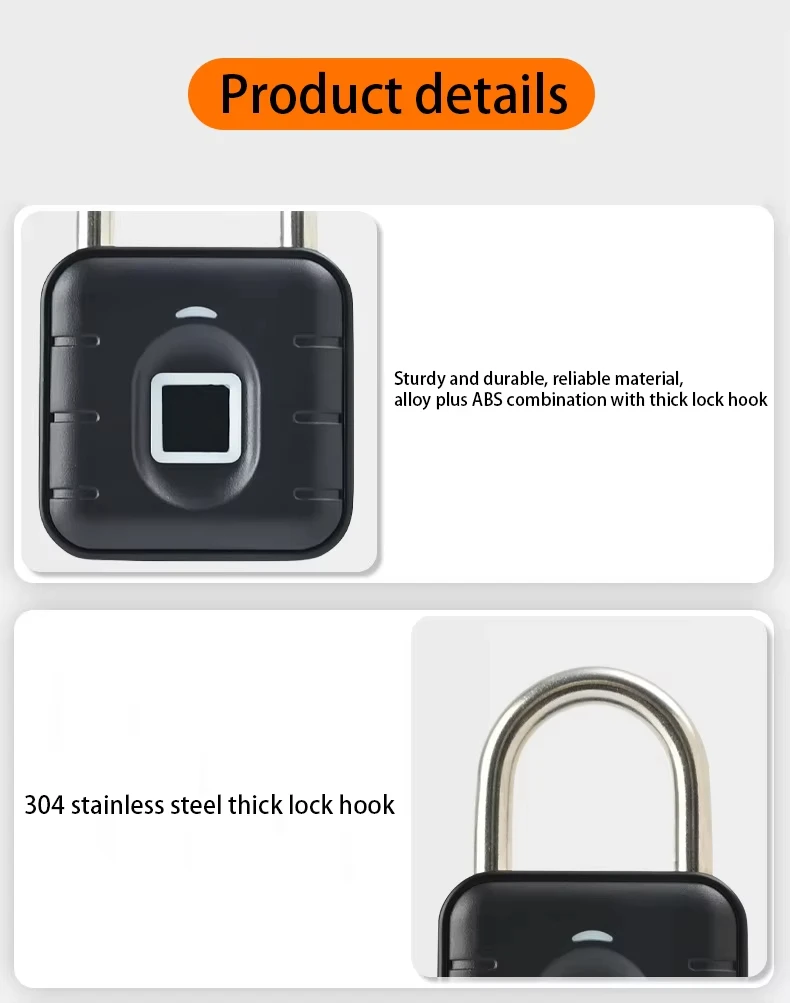 Good Price Smart Life APP Remote Control Tuya Smart BLE Fingerprint Padlock PST-SY12