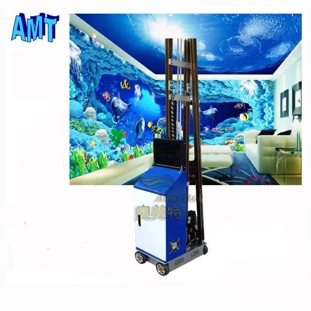 3D 5D 6D Effect Vertical Wall Inkjet Printer Price CMYKW Direct To Wall Painting Machine