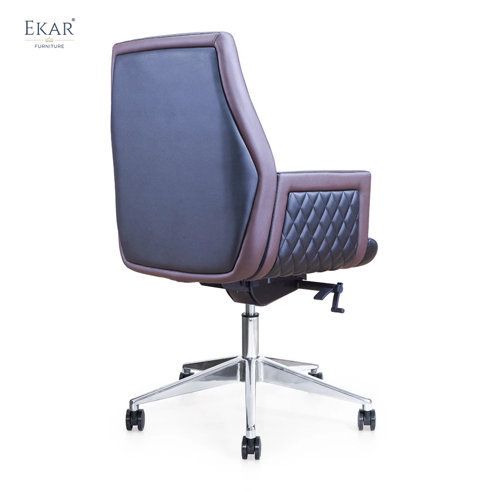 Executive Top-Grain Leather Office Chair with Padded Armrests - Premium Comfort Ergonomic Design factory