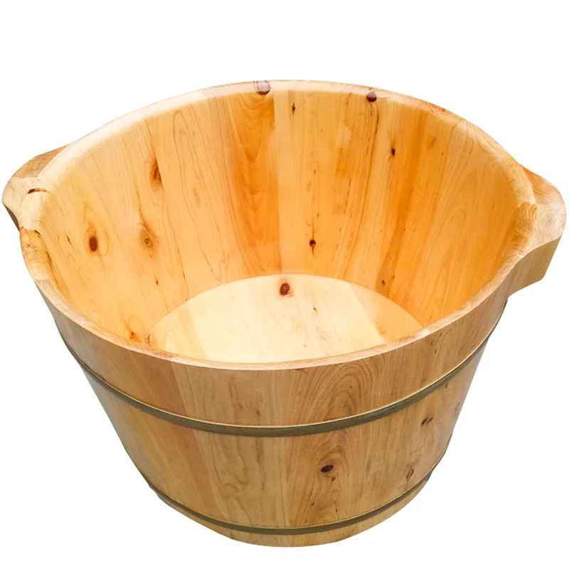 Natural Wood Foot Bath Bucket Wooden Foot Spa Basin With Massager - Buy ...