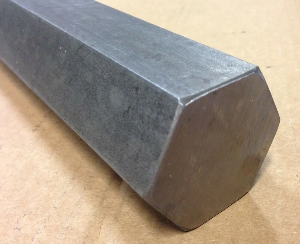 Barra Esagonale In Acciaio 1215, Diametro 1-1/8 X 12 Pollici, ASTM A108, Made In USA