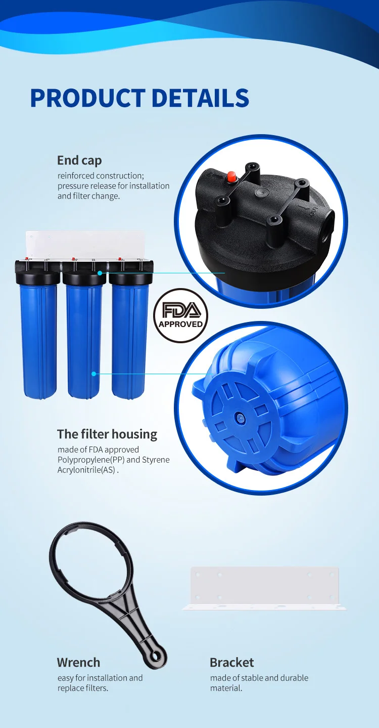 Big Blue Whole House Water Filter Housing Undersink 3grades Filtration