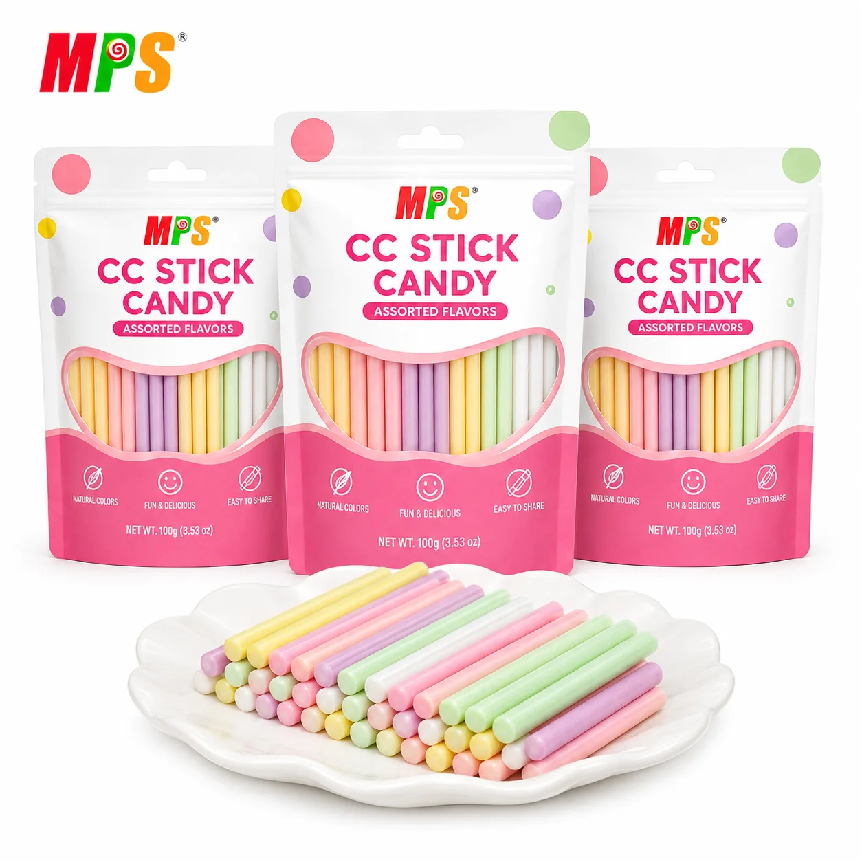 Wholesale Price Long Cc Strip Straw Candy Halal Mix Fruit CC Candy