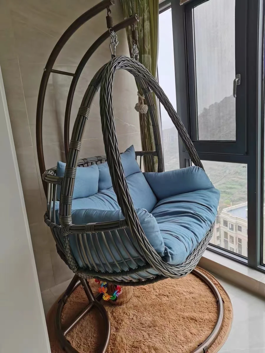 Hot Sell Rattan Bird's Nest Nordic Basket Chair Indoor Balcony Hanging Chair Household Swing Rattan Egg Chair