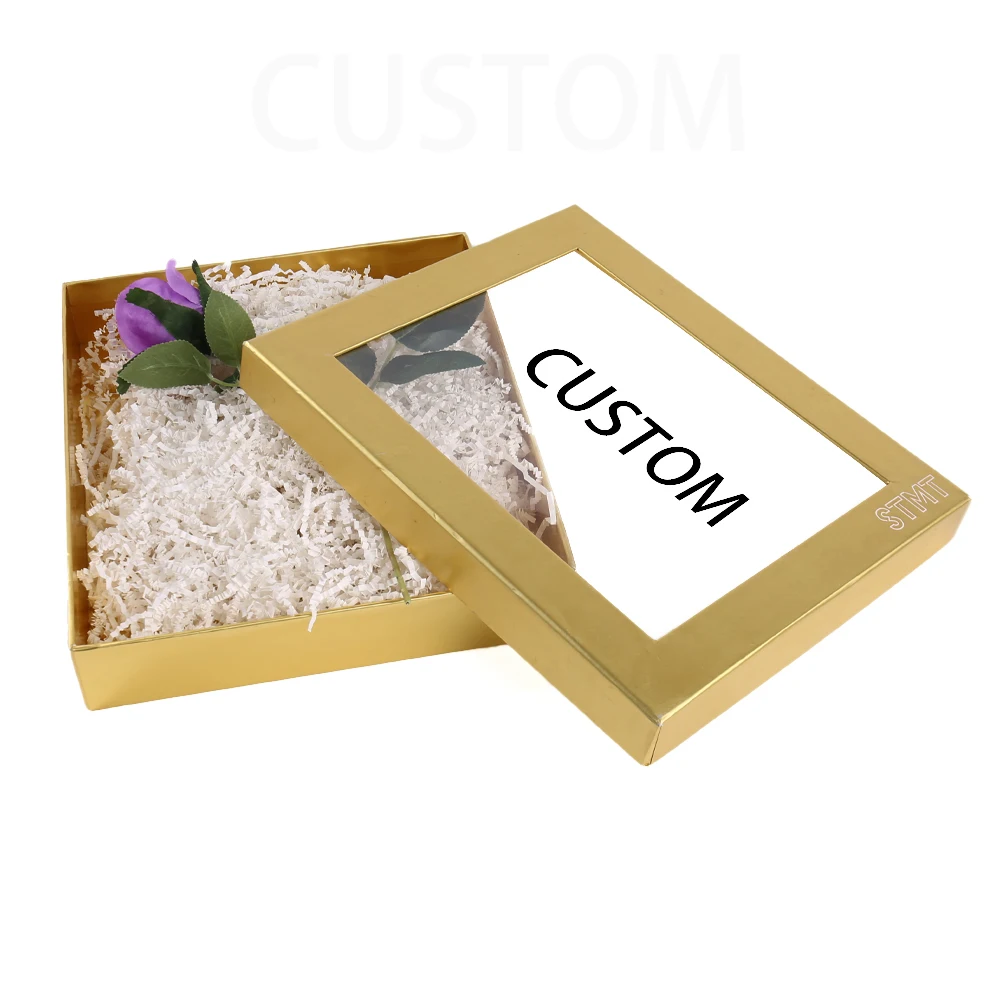 Scatola personalizzata stampata su carta con copertina Heaven Earth e finestra in PVC per prodotti regalo, imballaggio regalo