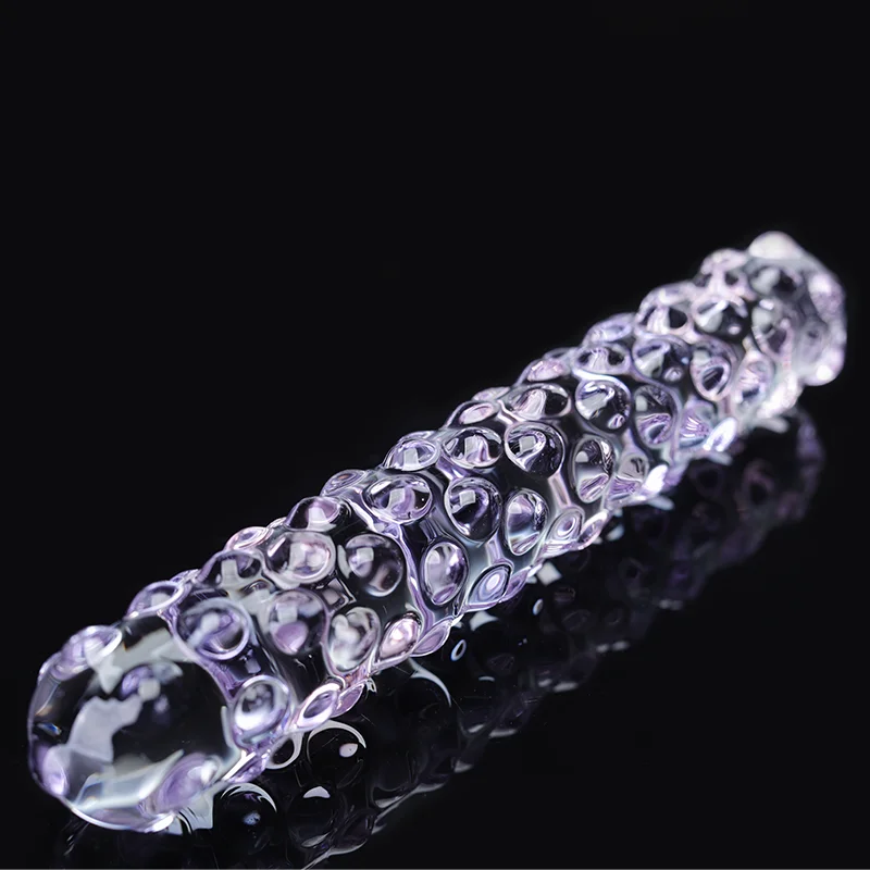 product factory hot sale polished crystal artificial penis yoni butt plug glass massager wand for womens wellness themed model-34