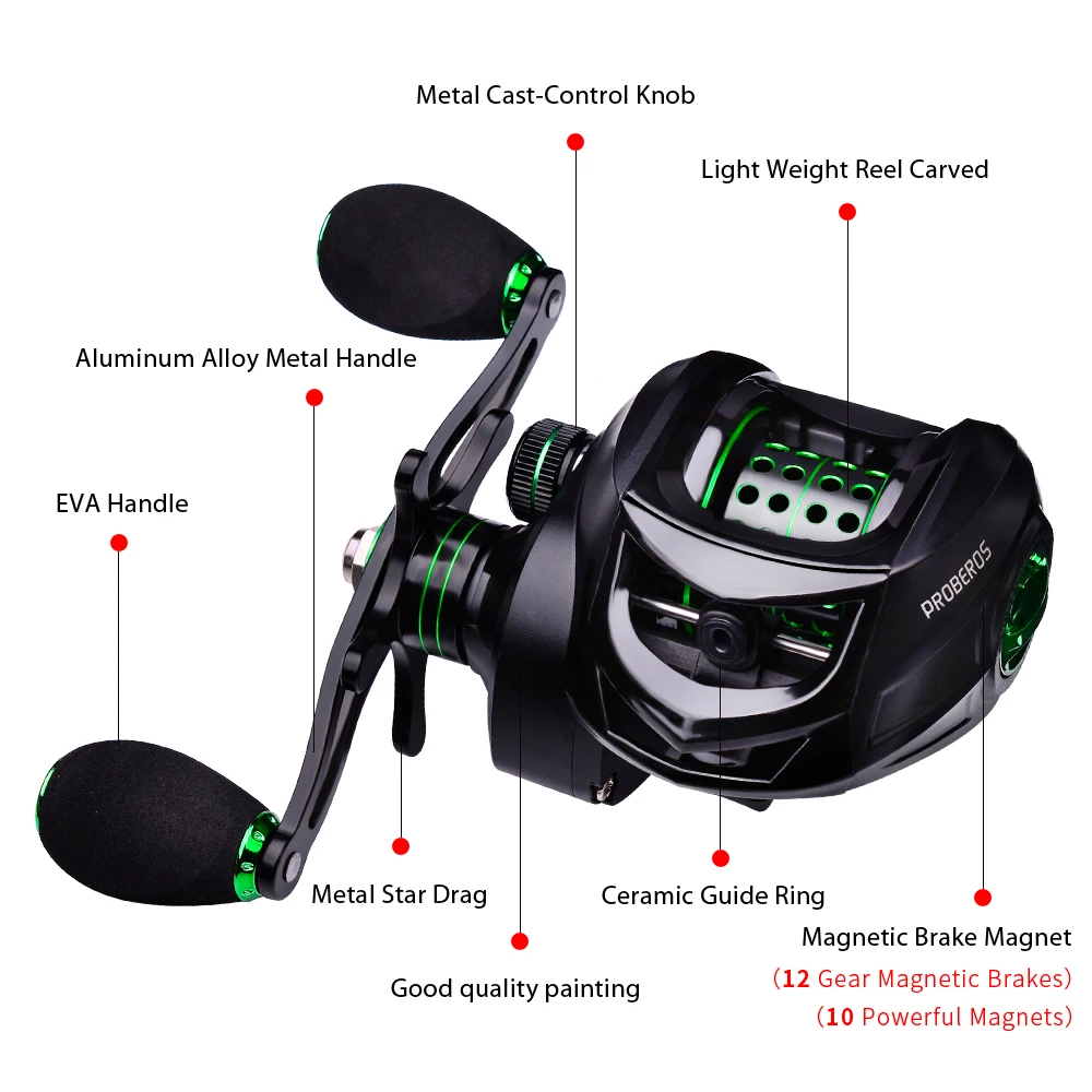 JY Fishing Baitcasting Reel 10kg Max Drag Power 7.2:1 Bait Drag Casting Wheel Saltwater Fishing Reel