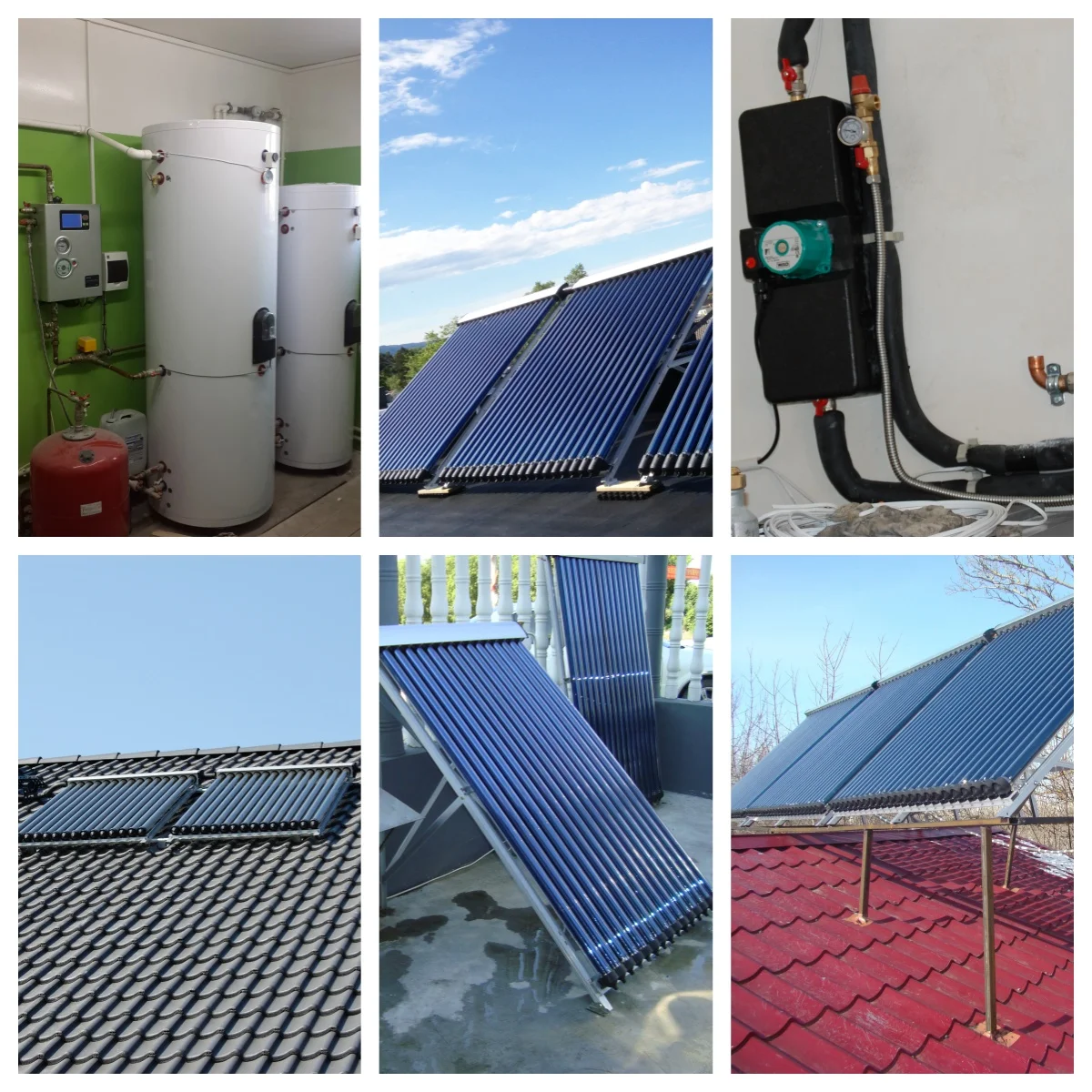 Solar Keymark Certified Solar Collectors With Water Tank 20 Tubes Vacuum Glass Hot Water factory