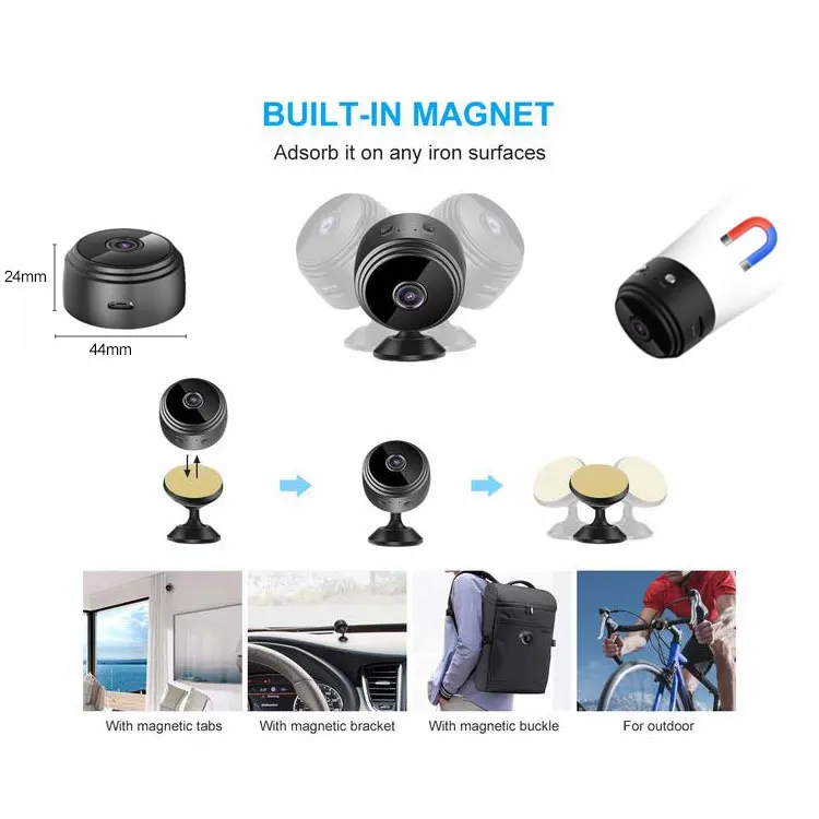 Infrared Night Vision Security Camera WIFI CCTV Camera HD 1080P IP Camera Portable Camara Security With Magnetic
