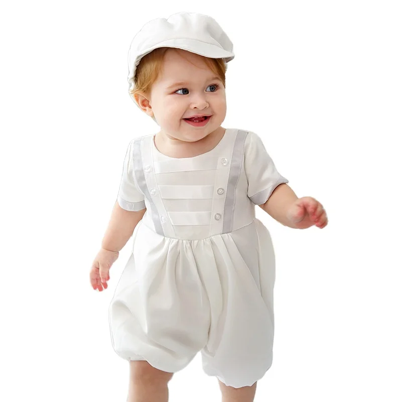 Top Quality Baby Boy Clothes Baptism Christening Birthday Outfits Full Moon  Romper And Hat Child Formal Dress - Buy Baby Boy Clothes,Baptism  Christening Dress,Birthday Formal Dress Product on 