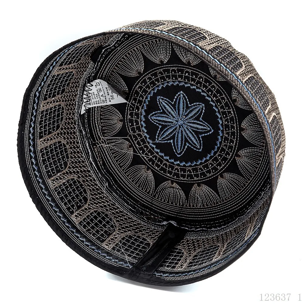 Cappello Da Preghiera Uomo Musulmano Namaz - Kippah Ricamata In Cotone E Poliestere, Copricapo Tradizionale Saudita