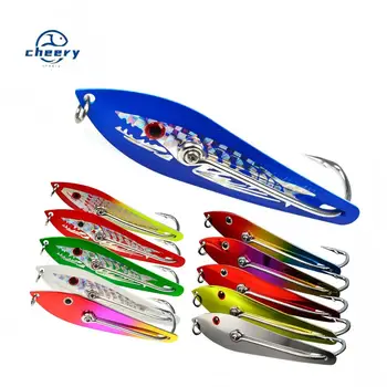 CHEERY Silicone Fishing Spoon Lure Artificial Hard Bait for Bream Salmon Sea Bass-Trolling Fishing Without Hooks – Soft Lure – view 2
