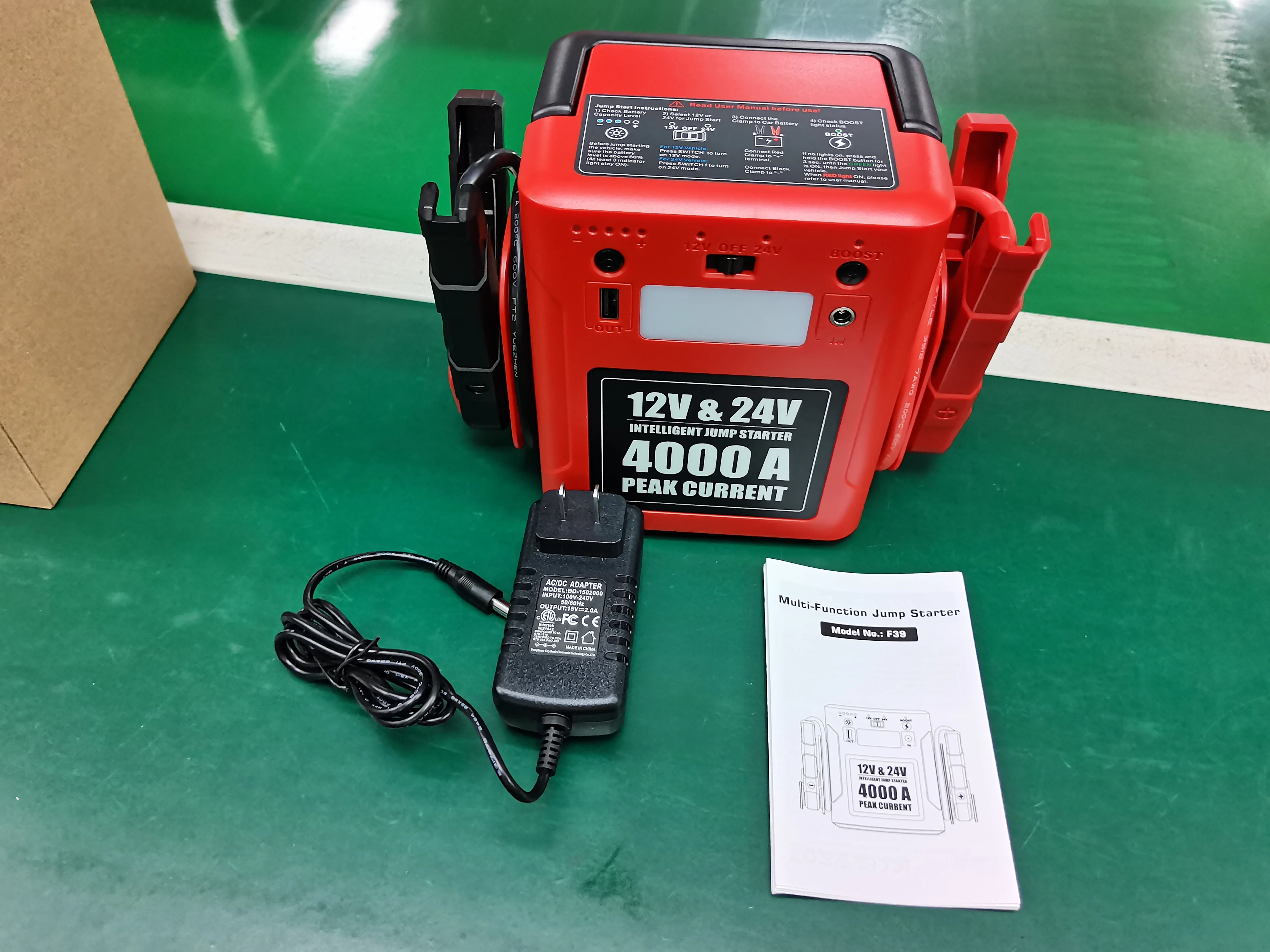 Upgraded 42000mah Car Jump Starter 12v/24v Peak Current 4000a Booster